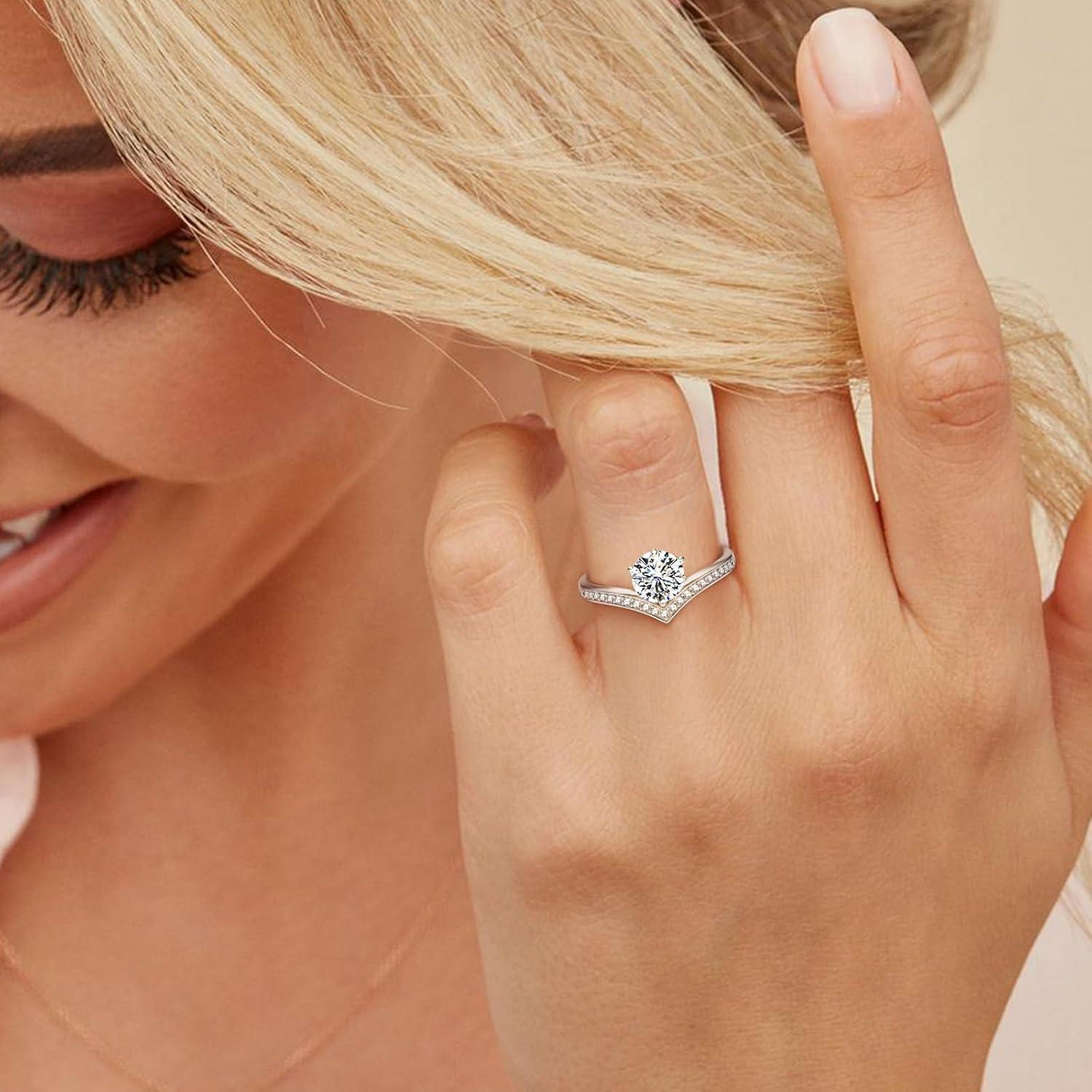 imageKate Lynn Eternal Love 1 Carat DiamondMoissanite Rings for Women IGIGRA Certified Promise Engagement Wedding Anniversary Rings for Her Idea Gift for Women75
