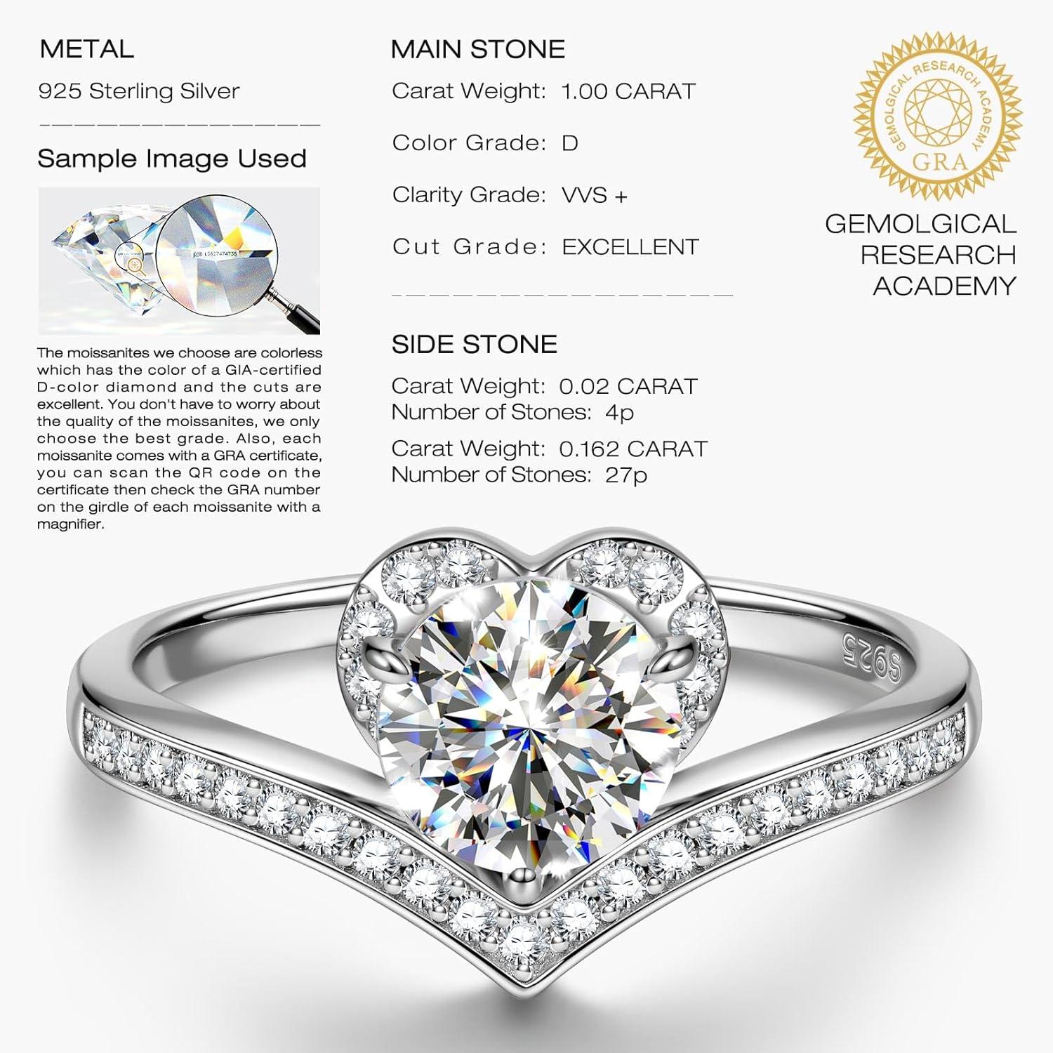 imageKate Lynn Eternal Love 1 Carat DiamondMoissanite Rings for Women IGIGRA Certified Promise Engagement Wedding Anniversary Rings for Her Idea Gift for Women6