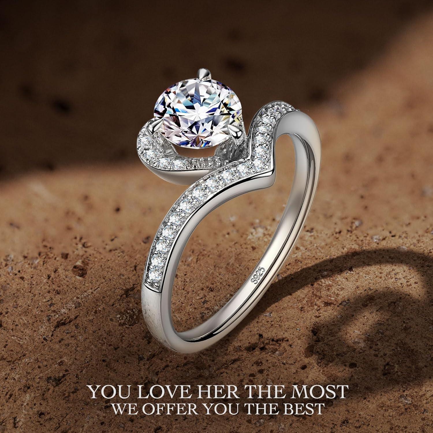 imageKate Lynn Eternal Love 1 Carat DiamondMoissanite Rings for Women IGIGRA Certified Promise Engagement Wedding Anniversary Rings for Her Idea Gift for Women6
