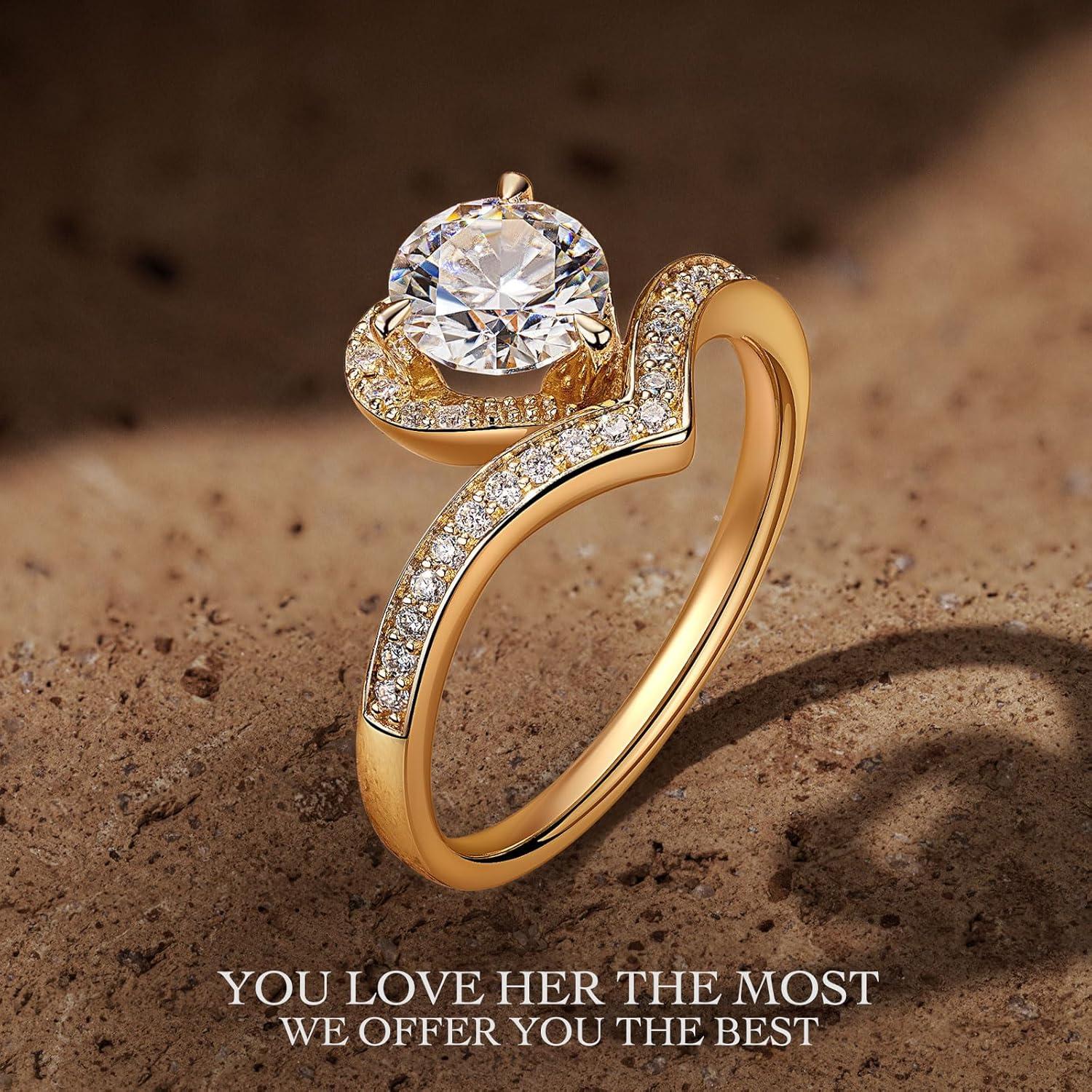 imageKate Lynn Eternal Love 1 Carat DiamondMoissanite Rings for Women IGIGRA Certified Promise Engagement Wedding Anniversary Rings for Her Idea Gift for Women8