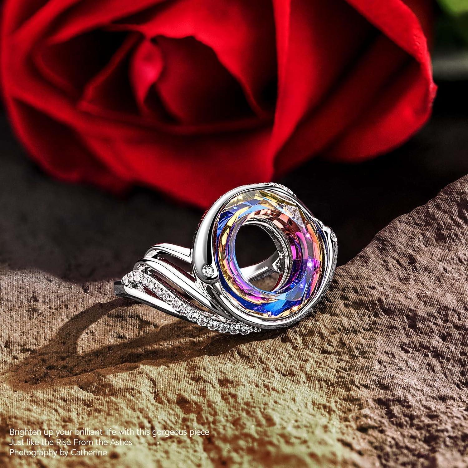imageKate Lynn Rise From the Ashes Adjustable Phoenix Rings Made with Crystals from Austria Packaged with Jewelry Box Birthday Gift Christmas Gift for Women Symbol of Luck and Renewal925 Sterling Silver