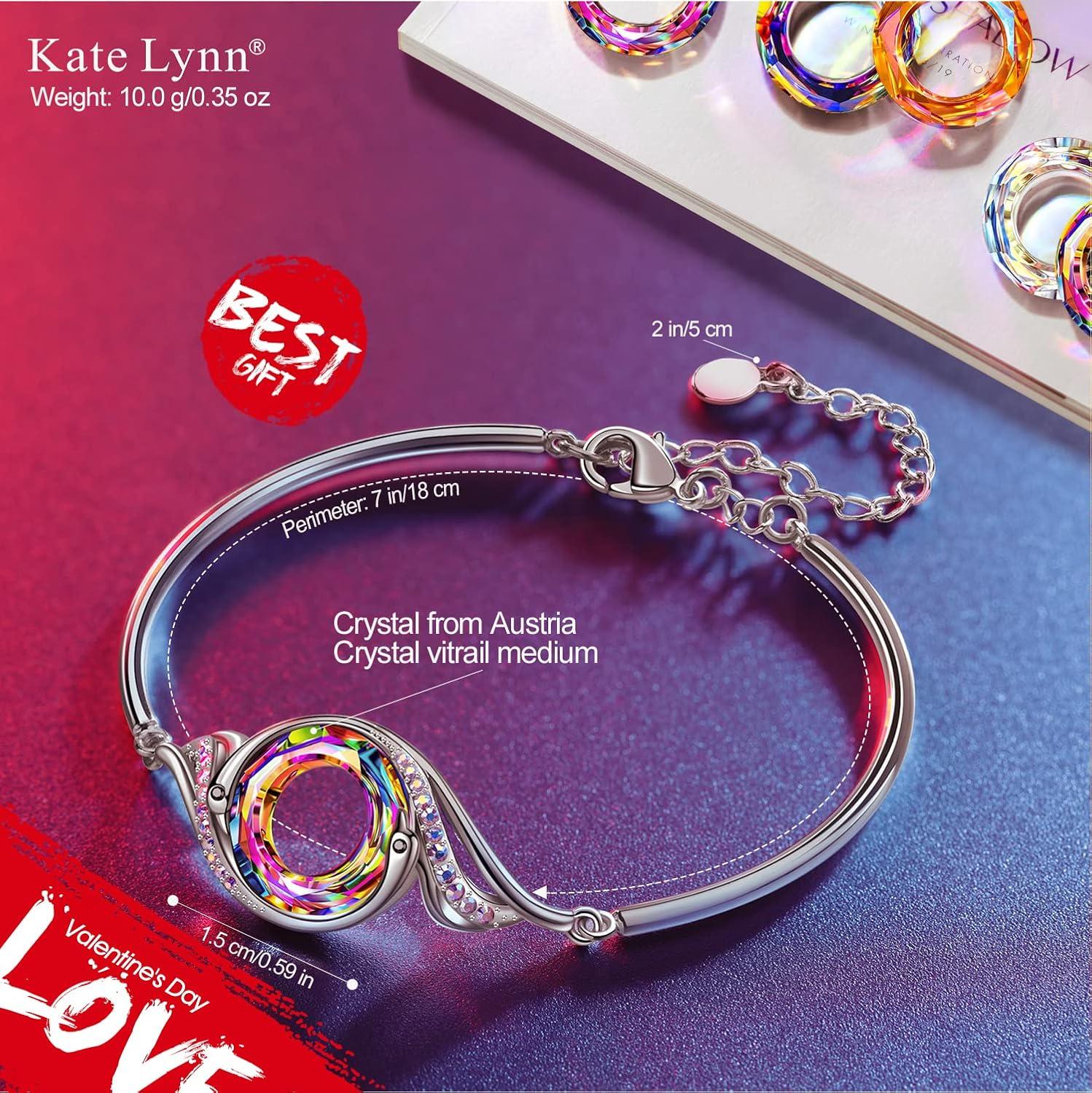 imageKate Lynn Rise From the Ashes Phoenix Bracelet Made with Crystals from Austria Adjustable Bangle Bracelet for Women 72 Packaged with Jewelry Box Birthday Gift for Women Symbol of Luck and RenewalIridescence