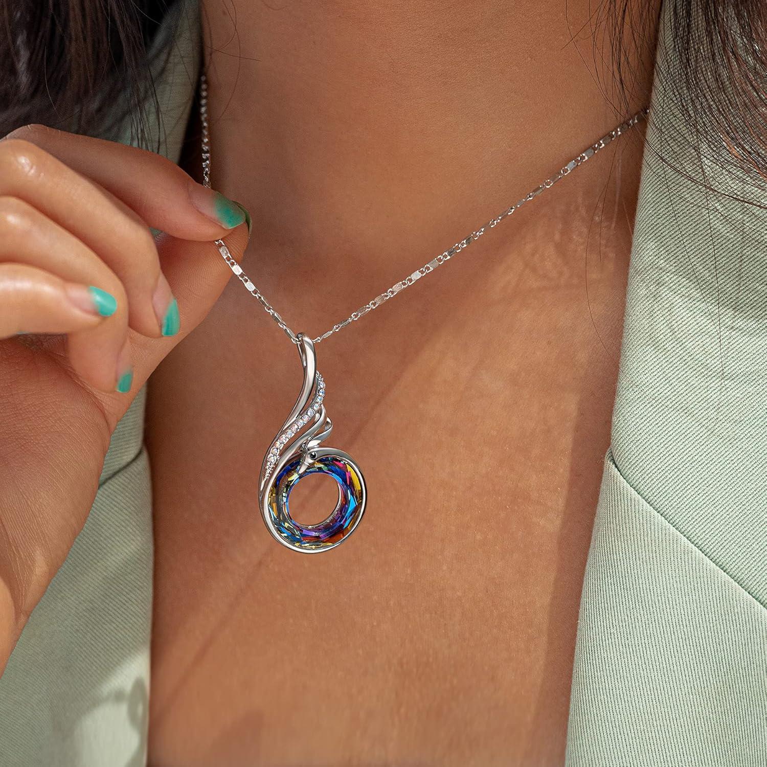 imageKate Lynn Rise From the Ashes Phoenix Necklace Made with Crystals from Austria 182 Necklace Packaged with Jewelry Box Birthday Gift for Women Symbol of Luck and RenewalVolcano