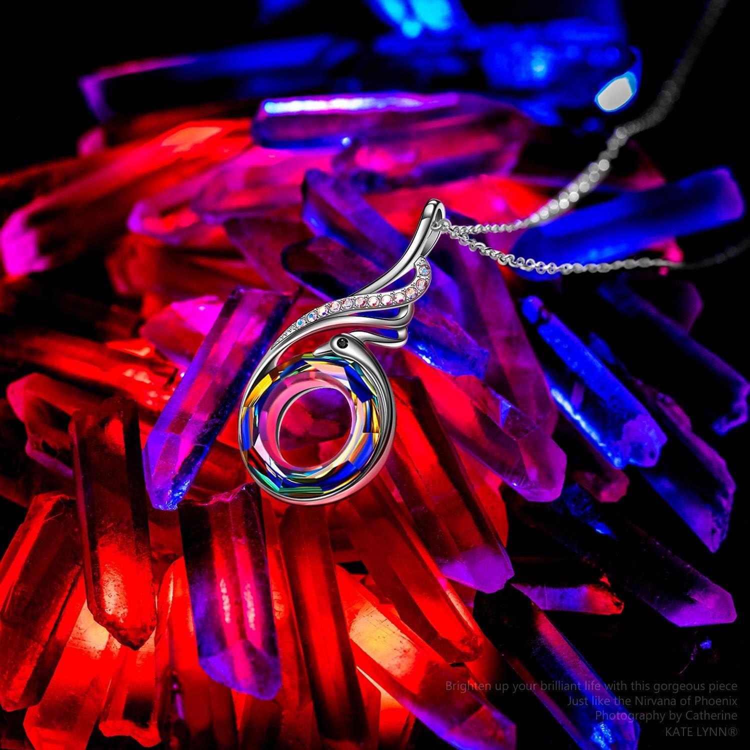 imageKate Lynn Rise From the Ashes Phoenix Necklace Made with Crystals from Austria 182 Necklace Packaged with Jewelry Box Birthday Gift for Women Symbol of Luck and RenewalVolcano Sterling Silver