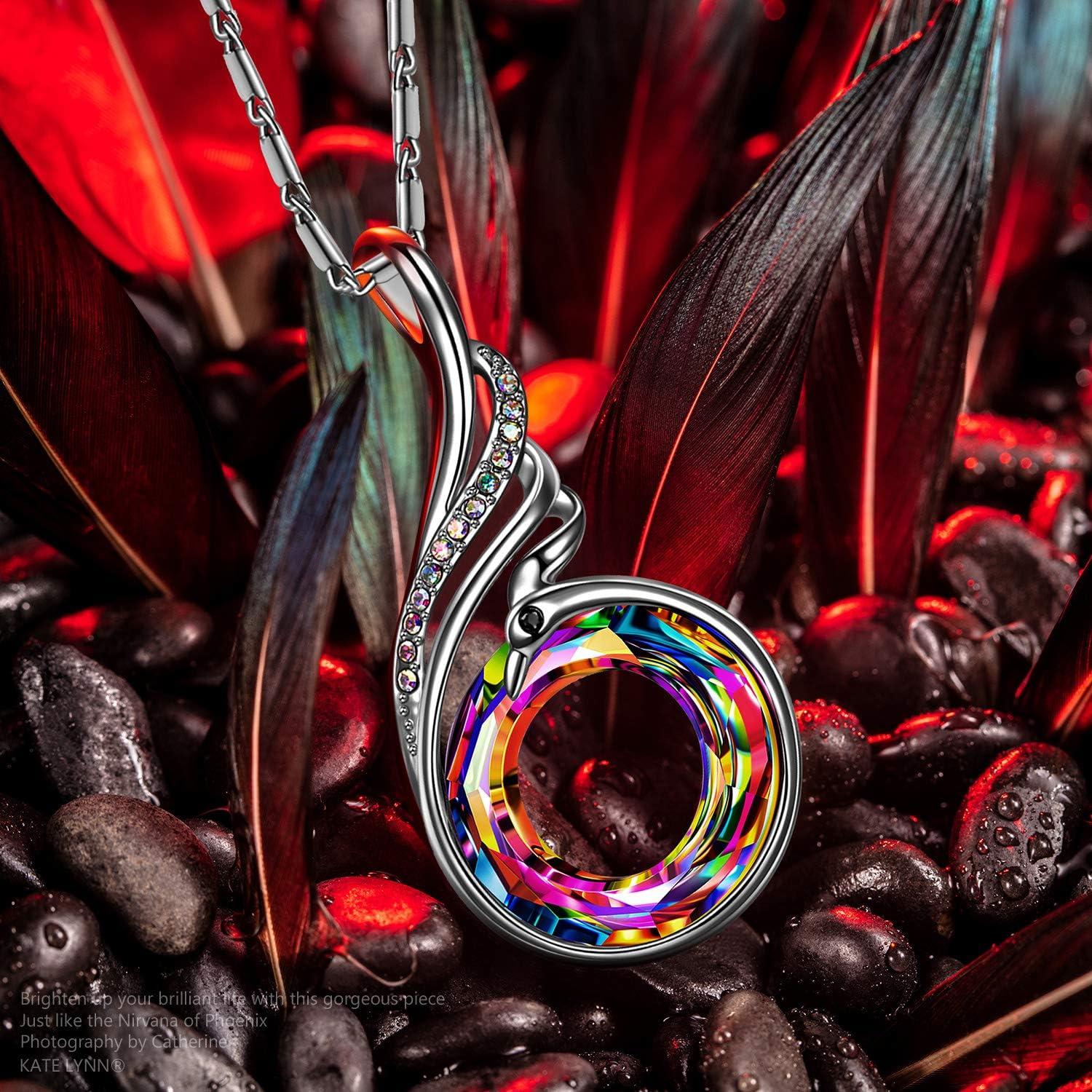 imageKate Lynn Rise From the Ashes Phoenix Necklace Made with Crystals from Austria 182 Necklace Packaged with Jewelry Box Birthday Gift for Women Symbol of Luck and RenewalIridescence