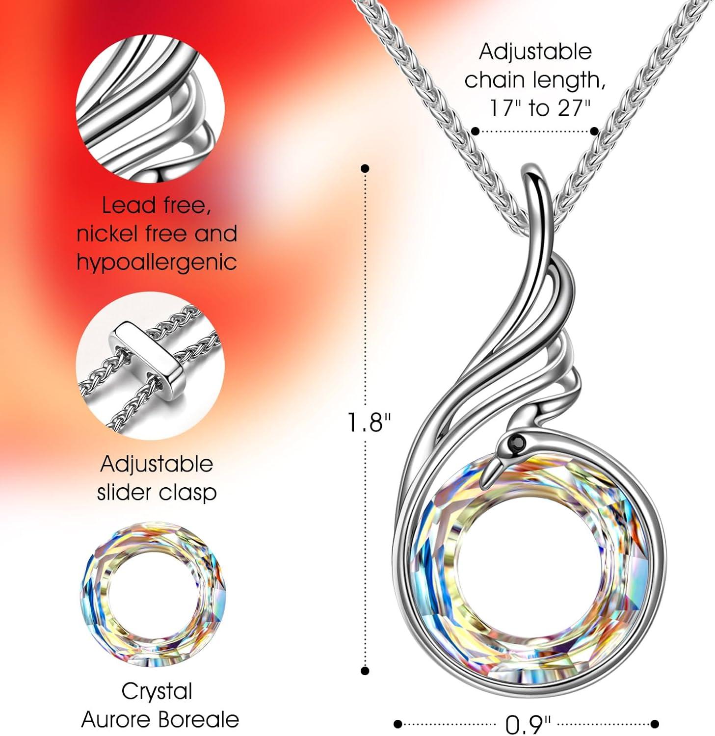 imageKate Lynn Rise From the Ashes Phoenix Necklaces for Men Women 1827 Inch Adjustable Necklace Ideal Birthday Gift Christmas Gift for Men Women Symbol of Luck and RenewalAurore Boreale