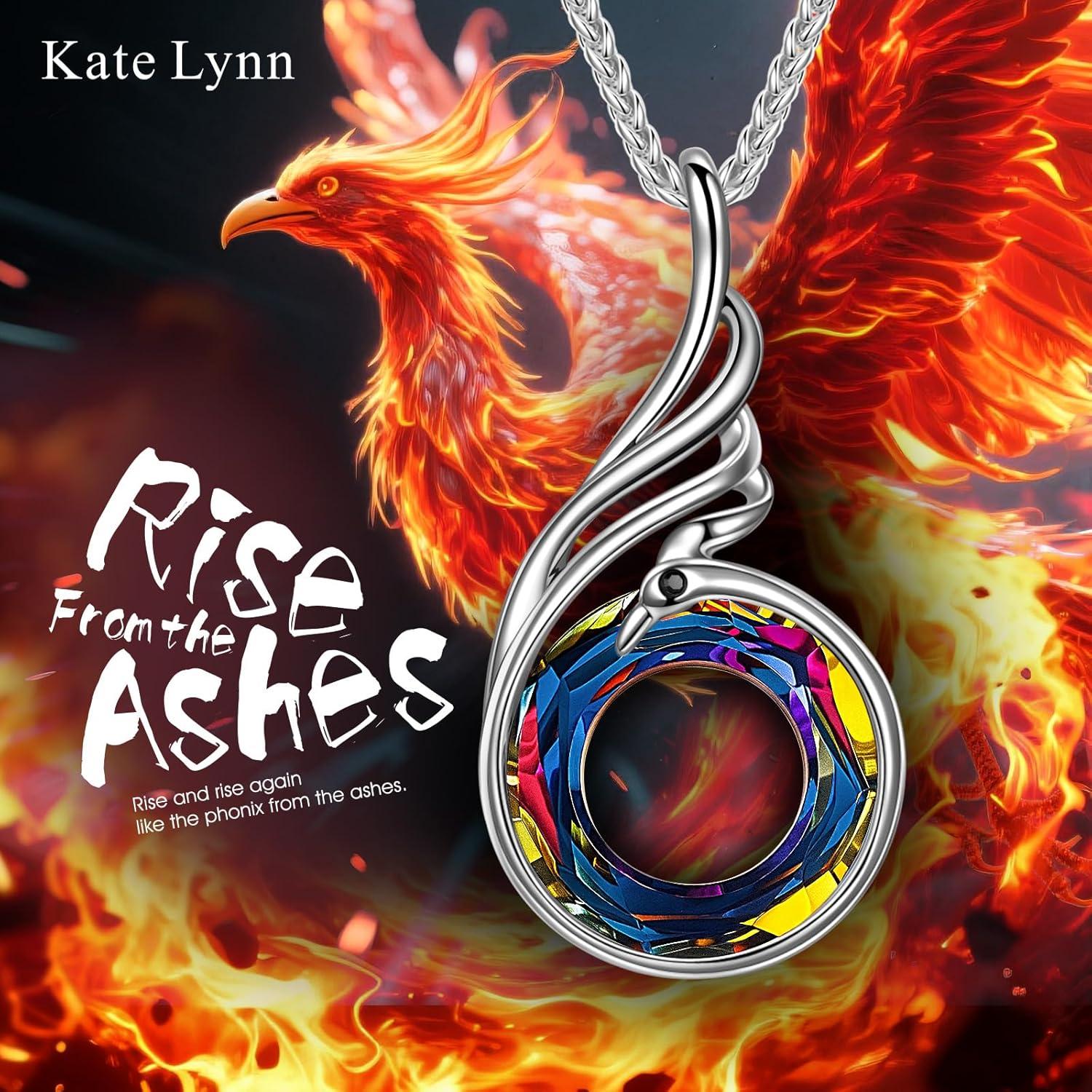 imageKate Lynn Rise From the Ashes Phoenix Necklaces for Men Women 1827 Inch Adjustable Necklace Ideal Birthday Gift Christmas Gift for Men Women Symbol of Luck and RenewalVolcano
