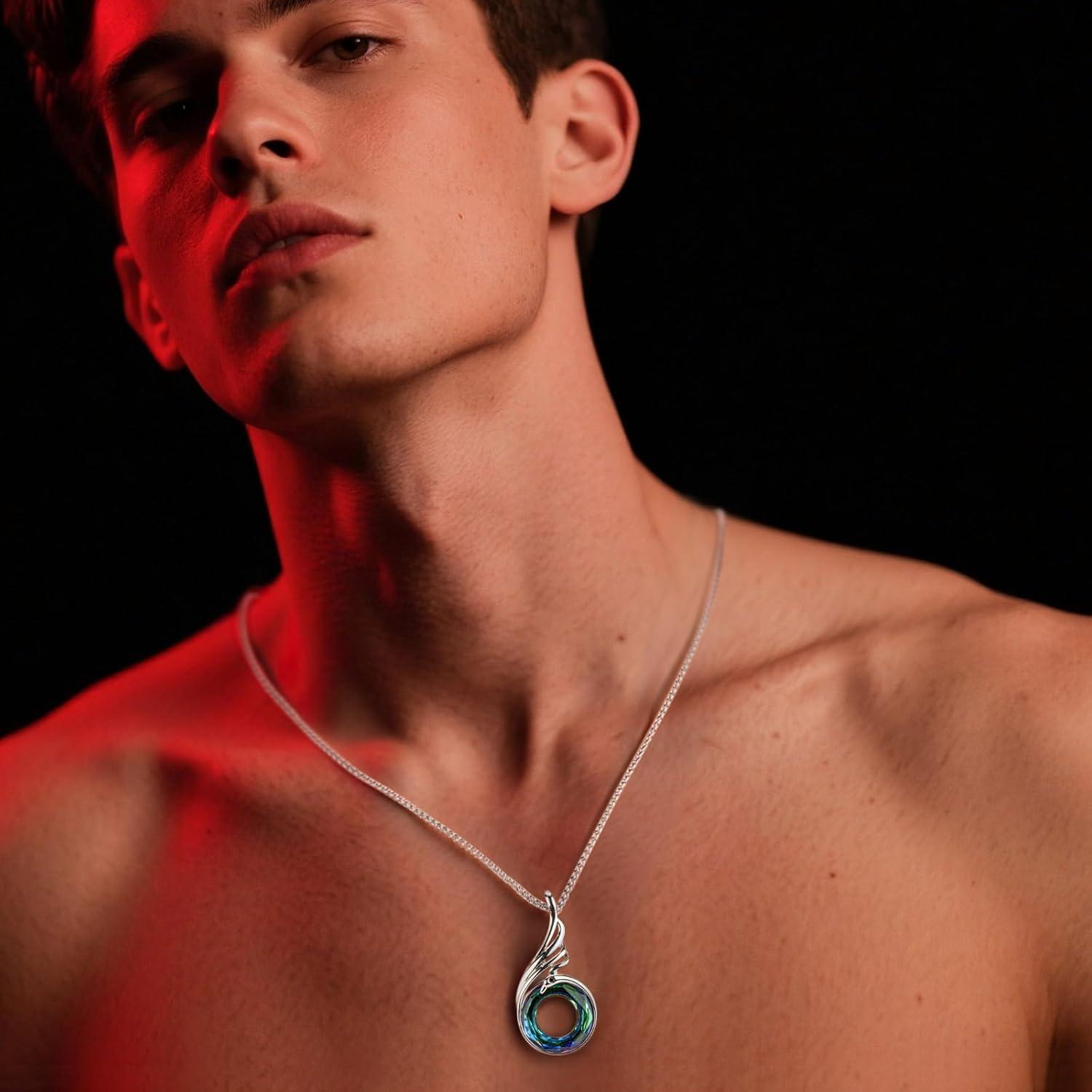imageKate Lynn Rise From the Ashes Phoenix Necklaces for Men Women 1827 Inch Adjustable Necklace Ideal Birthday Gift Christmas Gift for Men Women Symbol of Luck and RenewalBermuda Blue