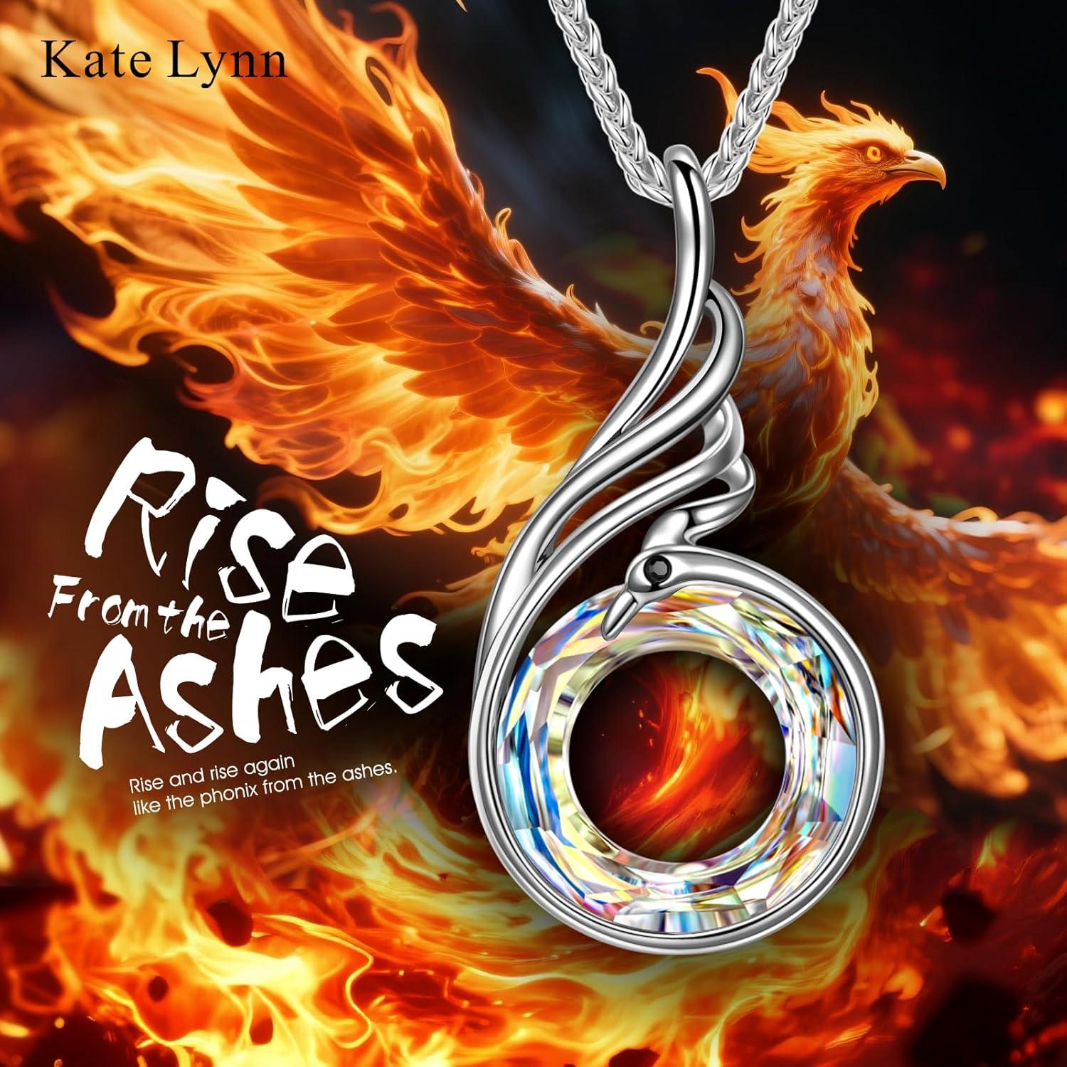 imageKate Lynn Rise From the Ashes Phoenix Necklaces for Men Women 1827 Inch Adjustable Necklace Ideal Birthday Gift Christmas Gift for Men Women Symbol of Luck and RenewalAurore Boreale
