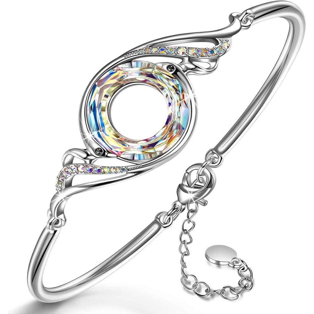 imageKate Lynn Rise From the Ashes Phoenix Bracelet Made with Crystals from Austria Adjustable Bangle Bracelet for Women 72 Packaged with Jewelry Box Birthday Gift for Women Symbol of Luck and RenewalAurore Boreale