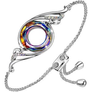Kate Lynn ♥ Rise From the Ashes Phoenix Bracelet Made with Crystals from Austria, Adjustable Slider Bracelet for Women, Packaged with Jewelry Box, Birthday Gift for Women, Symbol of Luck and Renewal(Volcano)