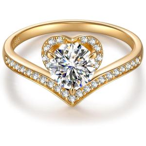 Kate Lynn -Eternal Love- 1 Carat Diamond/Moissanite Rings for Women, IGI/GRA Certified, Promise Engagement Wedding Anniversary Rings for Her, Idea Gift for Women(6)