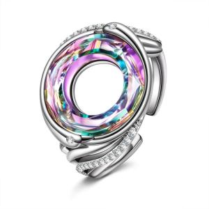 Kate Lynn “Rise From the Ashes Adjustable Phoenix Rings Made with Crystals from Austria, Packaged with Jewelry Box, Birthday Gift Christmas Gift for Women, Symbol of Luck and Renewal(Purple Light)
