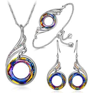 Kate Lynn “Rise From the Ashes Phoenix Earrings Necklace & Bracelet Set, Symbol of Luck and Renewal