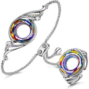 Kate Lynn “Rise From the Ashes Phoenix Bracelet & Ring Set, Symbol of Luck and Renewal