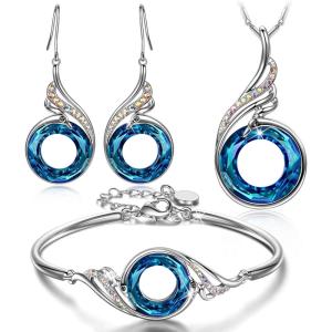 Kate Lynn “Rise From the Ashes Phoenix Necklace Earrings & Bracelet Set, Symbol of Luck and Renewal