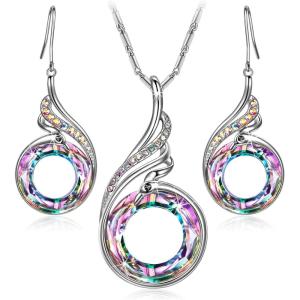 Kate Lynn “Rise From the Ashes Phoenix Necklace & Earrings Set, Symbol of Luck and Renewal