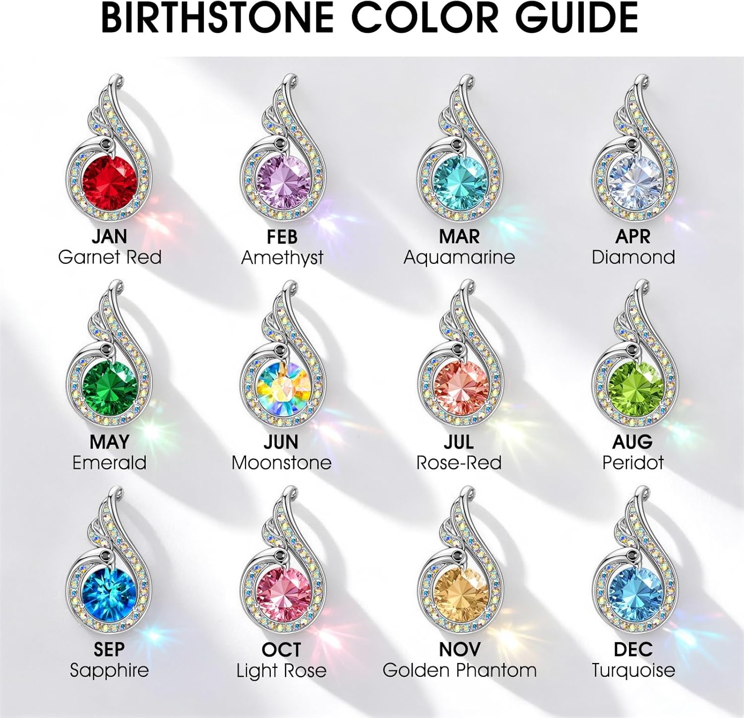 image:imageKate Lynn Birthstone Rise From the Ashes Phoenix Necklaces for Women White Gold Plated amp Crystals from Austria Birthday Gift for Women Symbol of Luck and Renewal07JulRoseRed