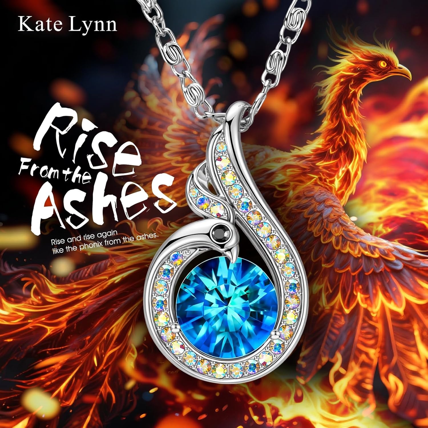 image:imageKate Lynn Birthstone Rise From the Ashes Phoenix Necklaces for Women White Gold Plated amp Crystals from Austria Birthday Gift for Women Symbol of Luck and Renewal09SepSapphire