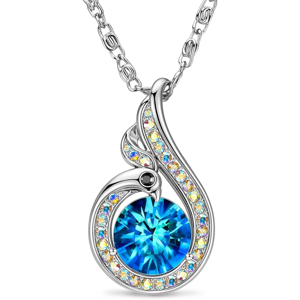 image:imageKate Lynn Birthstone Rise From the Ashes Phoenix Necklaces for Women White Gold Plated amp Crystals from Austria Birthday Gift for Women Symbol of Luck and Renewal09SepSapphire