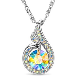 Kate Lynn Birthstone Rise From the Ashes Phoenix Necklaces for Women, White Gold Plated & Crystals from Austria, Birthday Gift for Women, Symbol of Luck and Renewal(06-Jun-Moonstone)