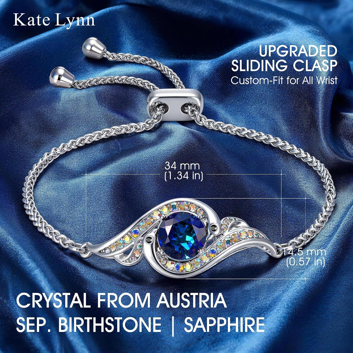 image:imageKate Lynn Birthstone Phoenix Bracelet for Women Rise From the Ashes Design09SepSapphire
