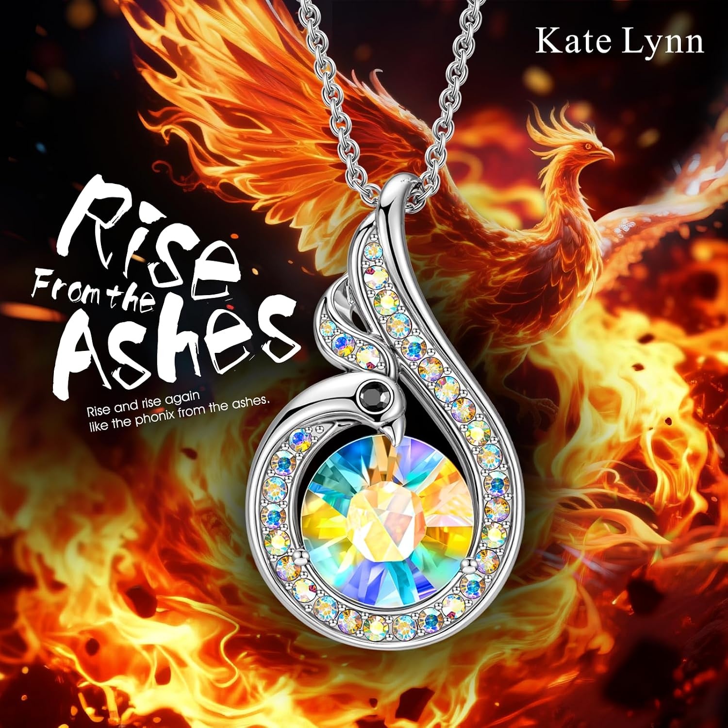 image:imageKate Lynn Birthstone Rise From the Ashes Phoenix Necklace for WomenSterling Silver Moonstone