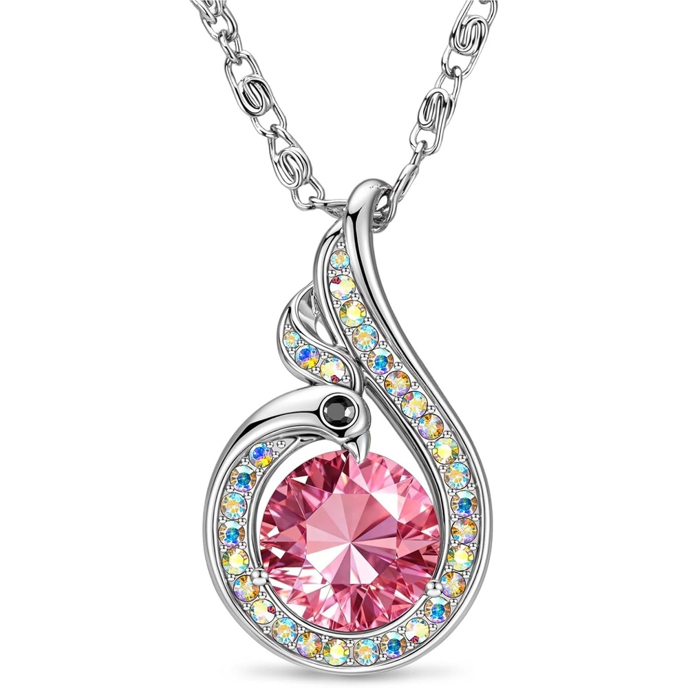 image:imageKate Lynn Birthstone Rise From the Ashes Phoenix Necklace for Women07JulRoseRed